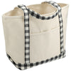 Leeds Black/Grey Buffalo Plaid 18oz Cotton Boat Tote