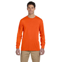 Jerzees Men's Safety Orange 5.3 Oz Dri-Power Sport Long-Sleeve T-Shirt