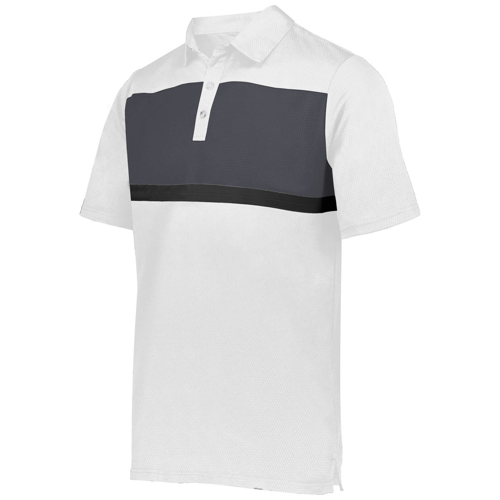 Holloway Men's White/Carbon Prism Bold Polo