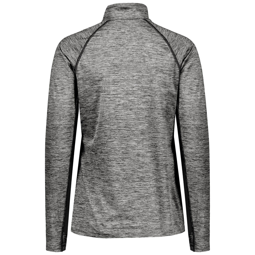 Holloway Women's Black Heather Electrify Coolcore 1/2 Zip Pullover