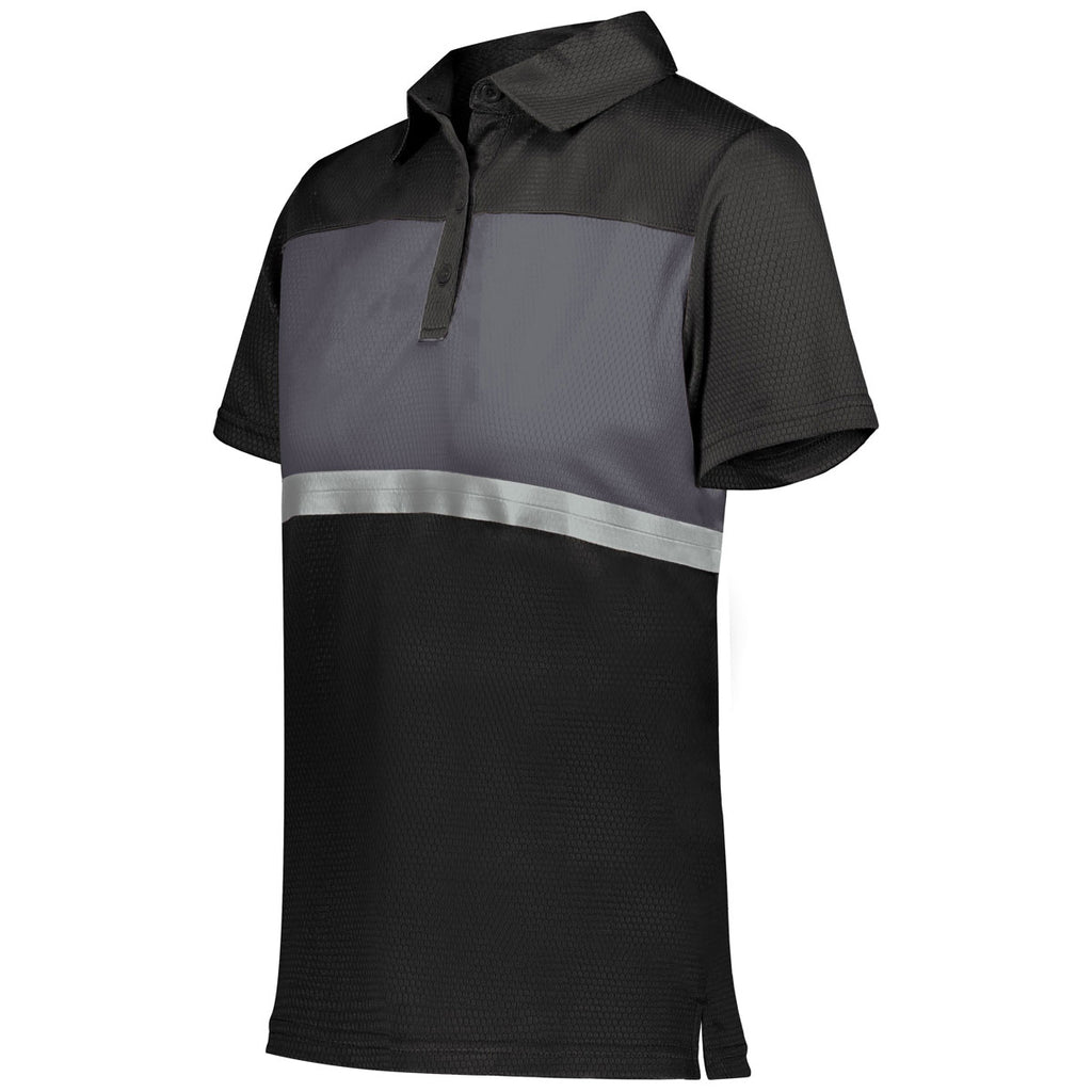 Holloway Women's Black/Carbon Prism Bold Polo