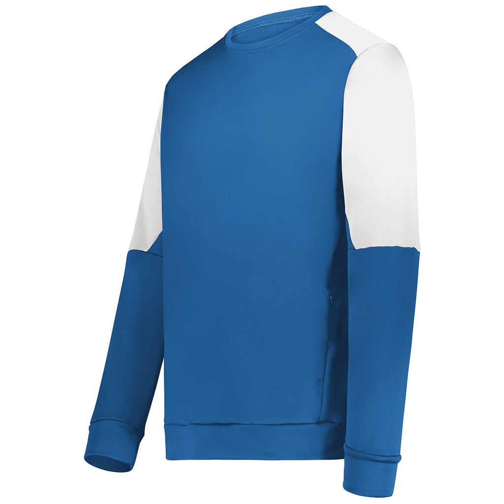 Holloway Men's Royal/White Momentum Team Fleece Crew