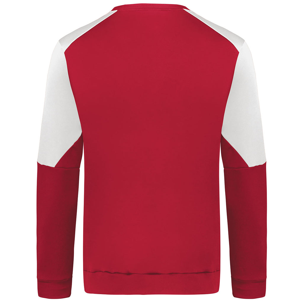 Holloway Men's Scarlet/White Momentum Team Fleece Crew