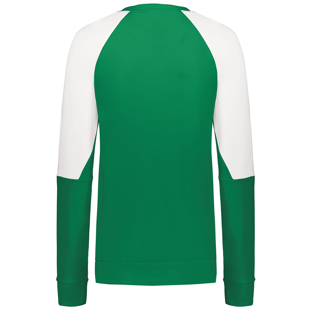 Holloway Women's Kelly/White Momentum Team Fleece Crew