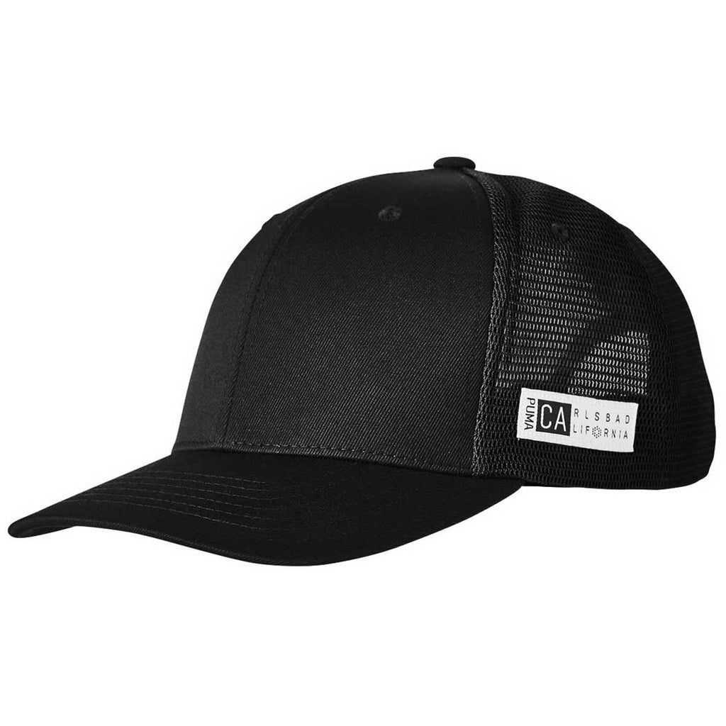 Puma Golf Black/Black 110 Snapback Trucker Hat