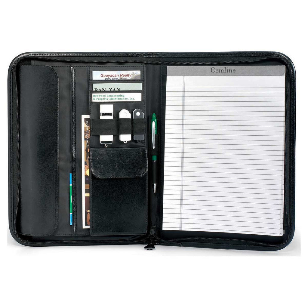 Gemline Black Vintage Leather Padfolio