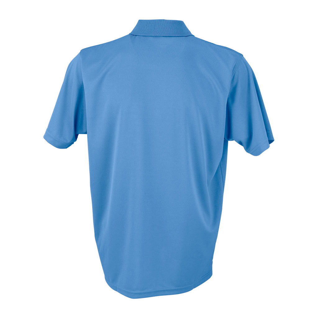 Vansport Men's Carolina Blue Omega Solid Mesh Tech Polo