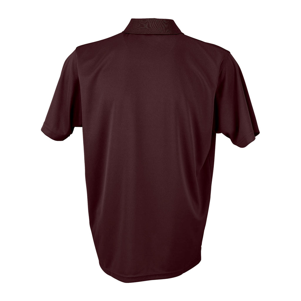 Vansport Men's Deep Maroon Omega Solid Mesh Tech Polo