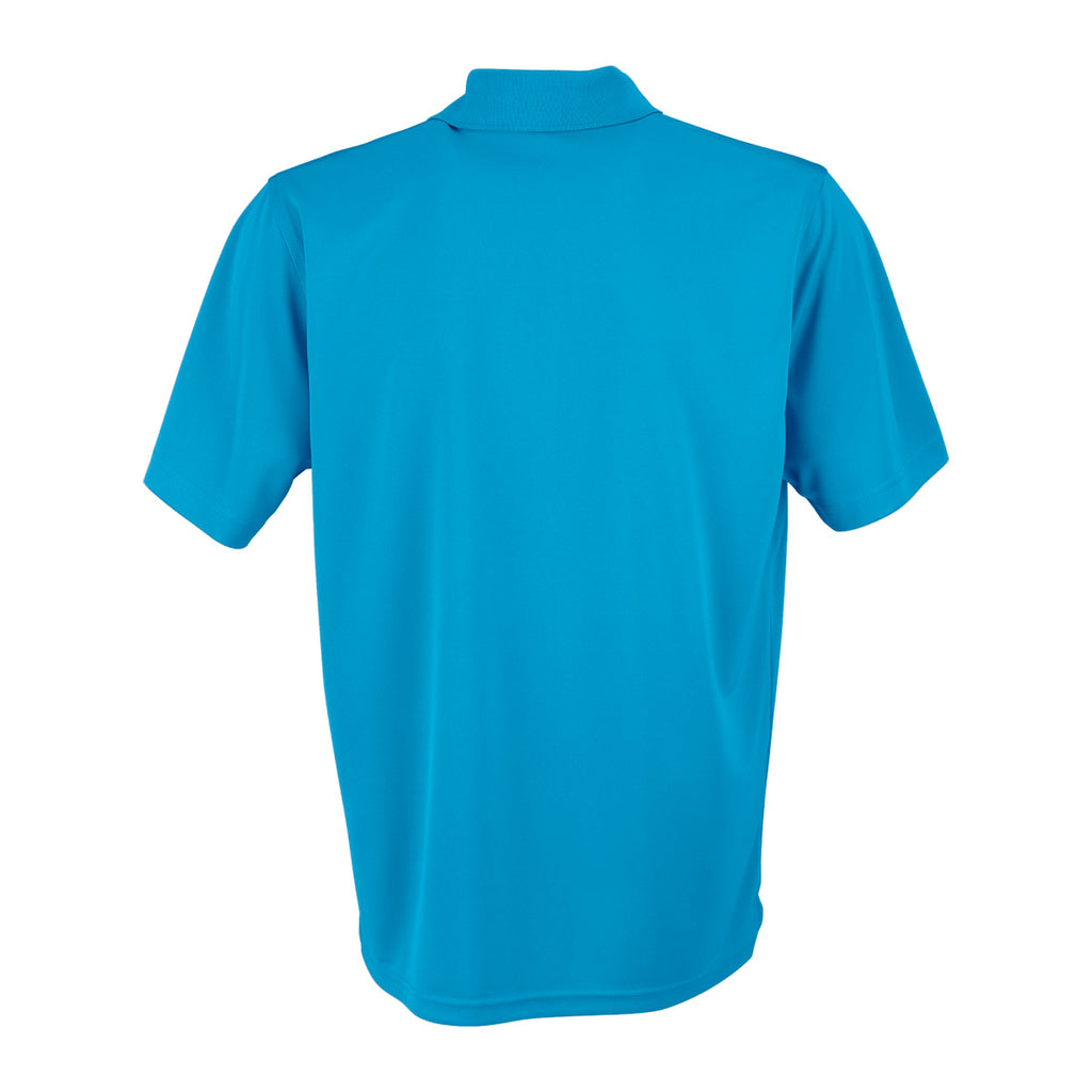 Vansport Men's Island Blue Omega Solid Mesh Tech Polo