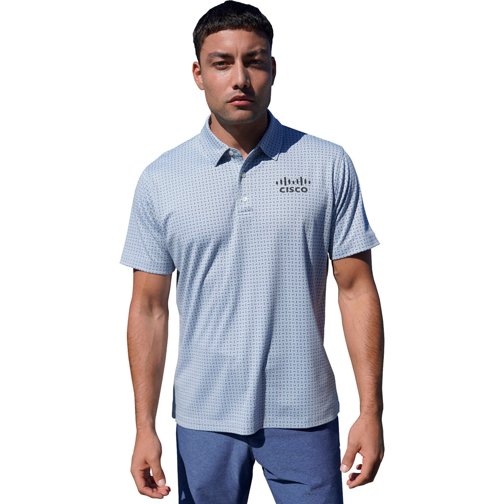 Vansport Men's Navy/Lake Blue Arrowhead Polo