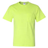 Jerzees Men's Safety Green Dri-Power 50/50 T-Shirt with a Pocket