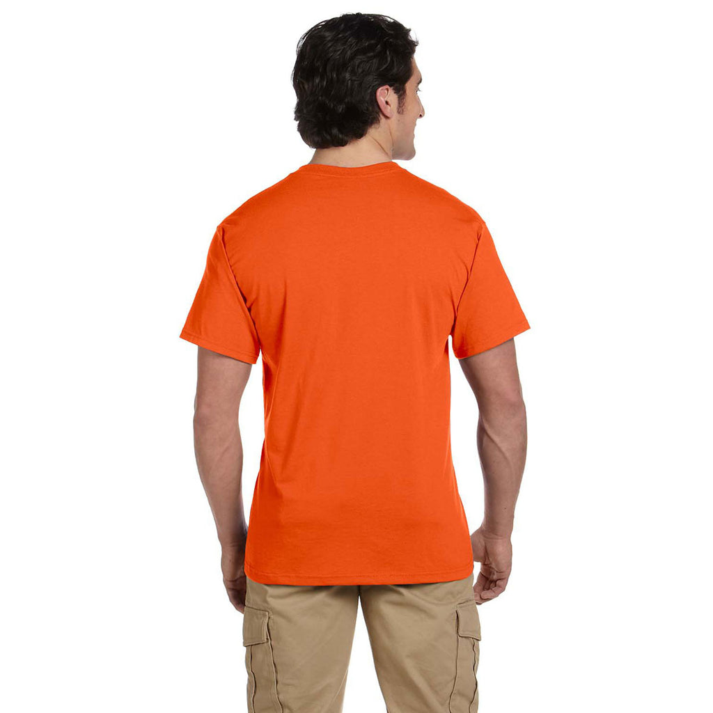 Jerzees Men's Safety Orange 5.6 Oz Dri-Power Active Pocket T-Shirt