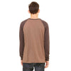 Bella + Canvas Men's Heather Brown/Brown Jersey Long-Sleeve Baseball T-Shirt