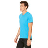 Bella + Canvas Unisex Neon Blue Jersey Short-Sleeve V-Neck T-Shirt