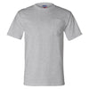 Bayside Men's Dark Ash Union-Made Short Sleeve T-Shirt with Pocket