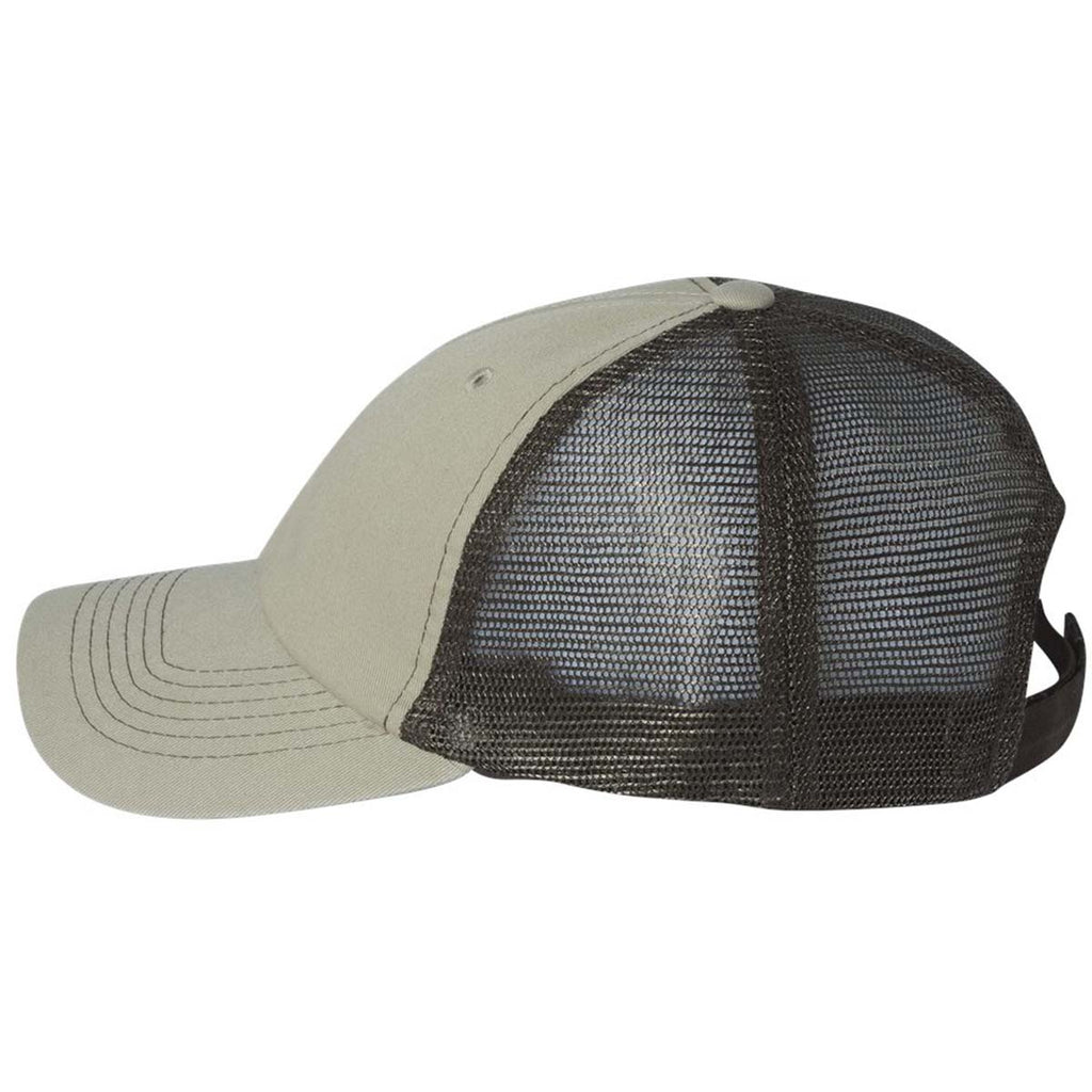 Sportsman Khaki/Brown Contrast Stitch Mesh Cap