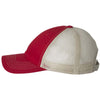 Sportsman Red/Stone Contrast Stitch Mesh Cap