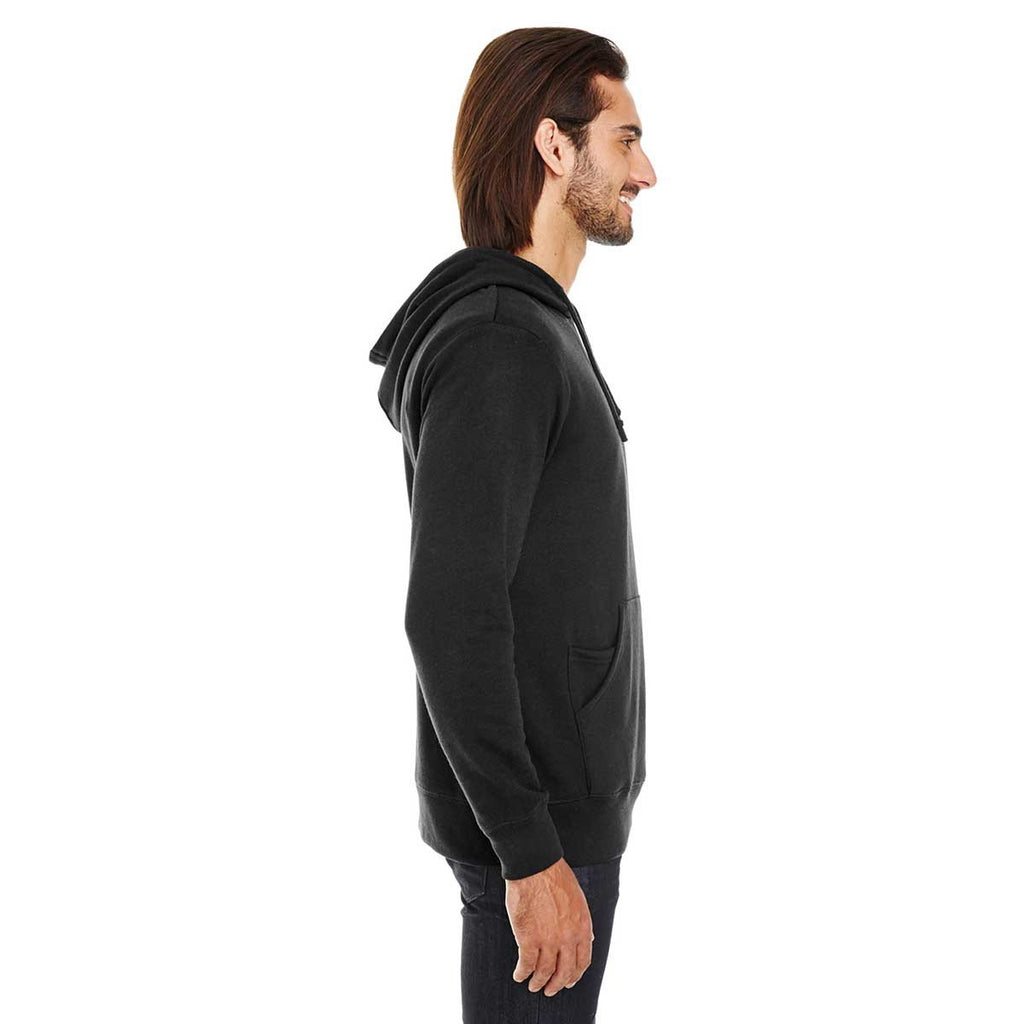 Threadfast Apparel Unisex Black Solid Triblend French Terry Hoodie