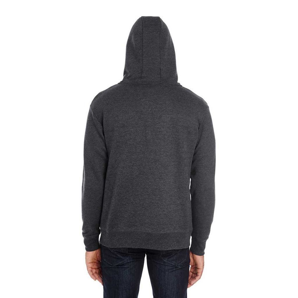 Threadfast Unisex Black Heather Triblend French Terry Full-Zip