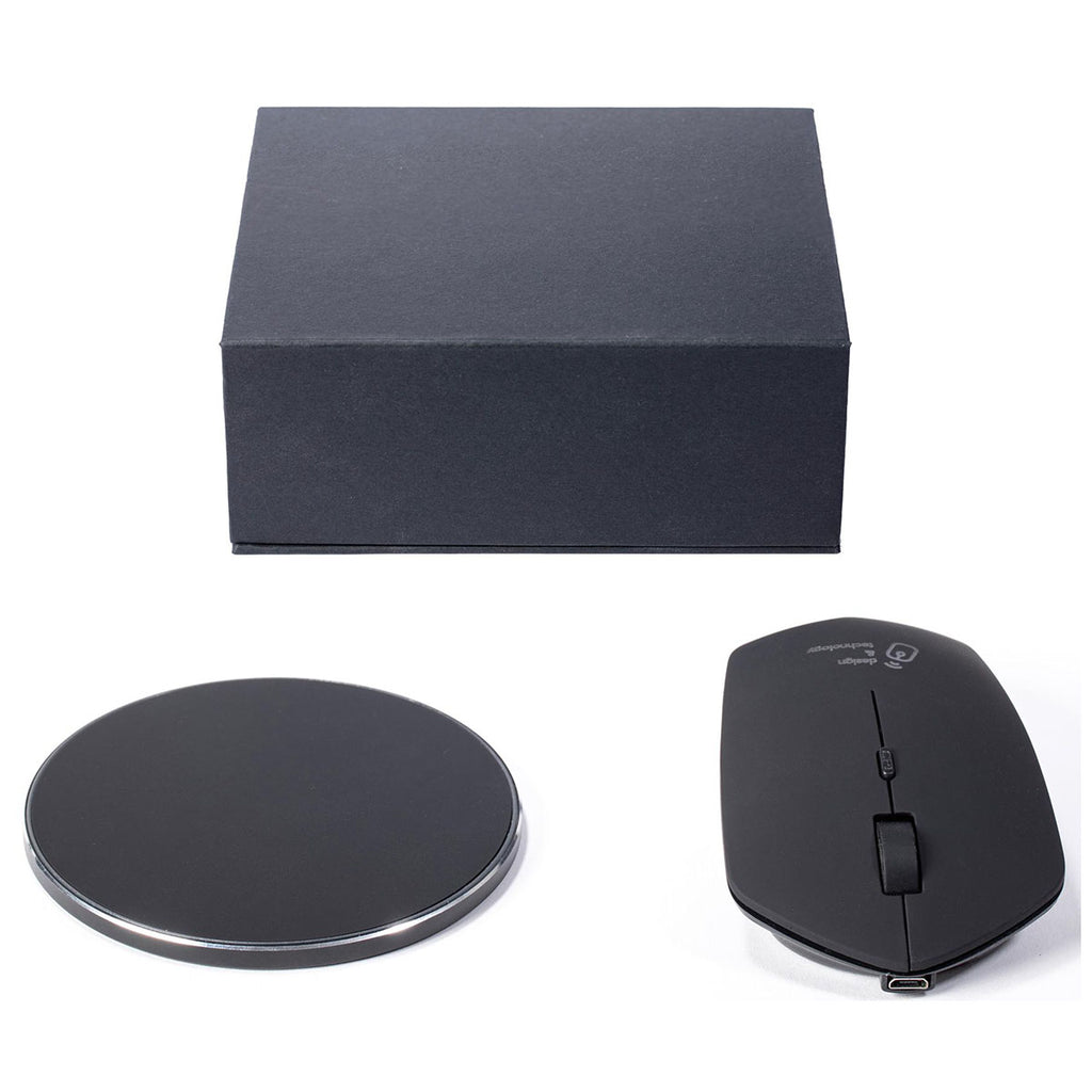 SCX Design Black Wireless Charging Mouse & Wireless Charger