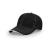 Richardson Black/White Lifestyle Unstructured Washed Chino Sandwich Visor Cap