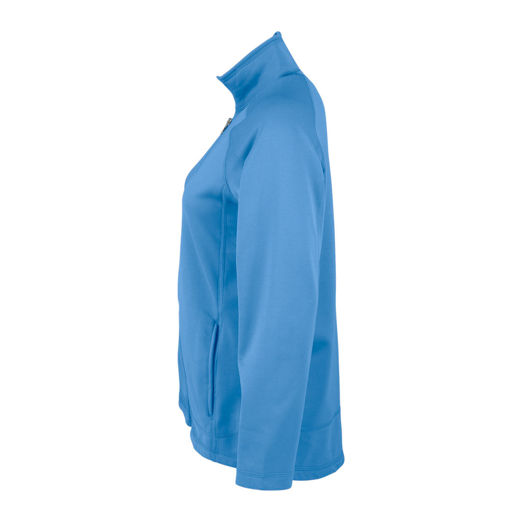 Vantage Women's Carolina Blue Brushed Back Micro-Fleece Full-Zip Jacket