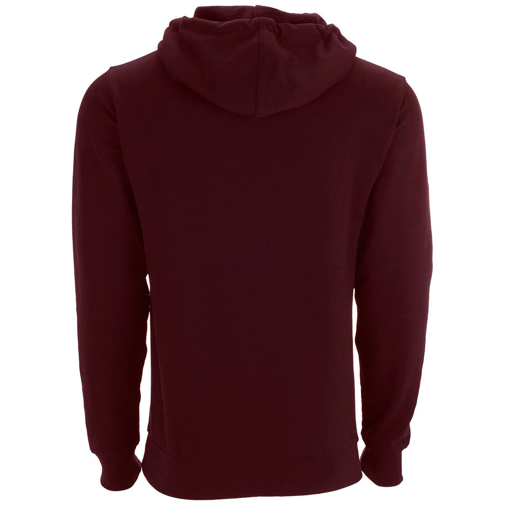 Vantage Men's Deep Maroon Premium Cotton Blocked Fleece Pullover Hoodie