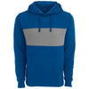 Vantage Men's Royal Premium Cotton Blocked Fleece Pullover Hoodie