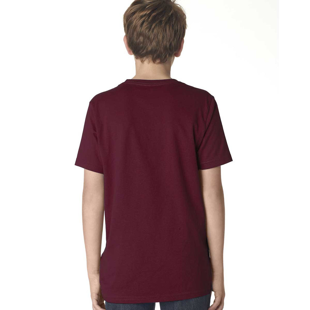 Next Level Boy's Maroon Premium Short-Sleeve Crew Tee