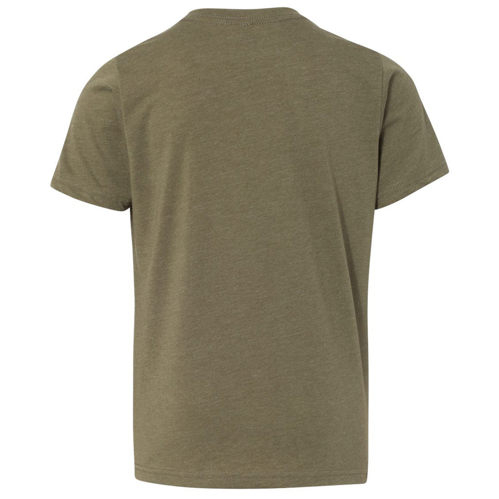 Next Level Boy's Military Green CVC Crew Tee