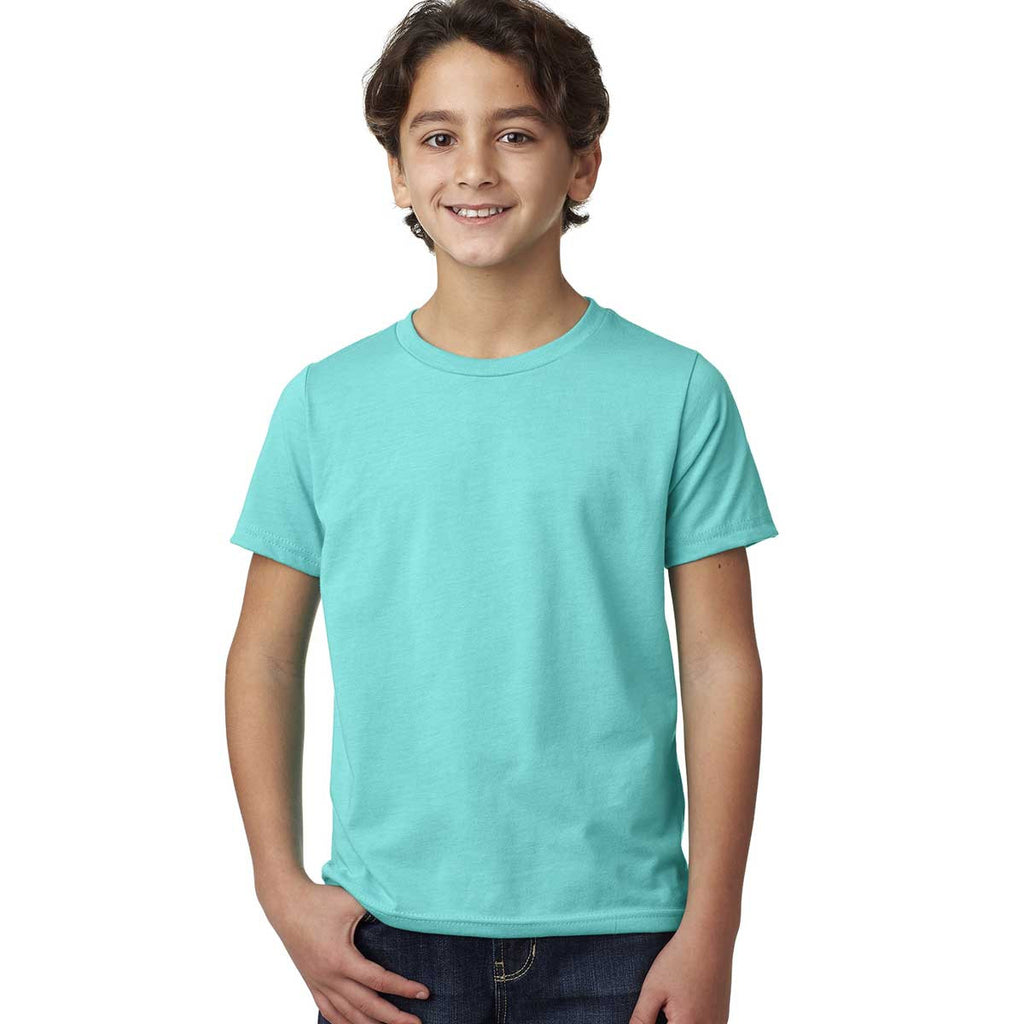 Next Level Boy's Tahiti Blue CVC Crew Tee