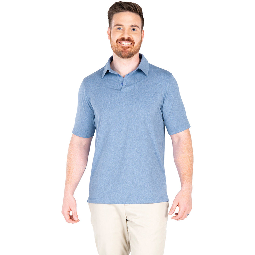 Charles River Men's Royal Heathered Eco-Logic Stretch Polo