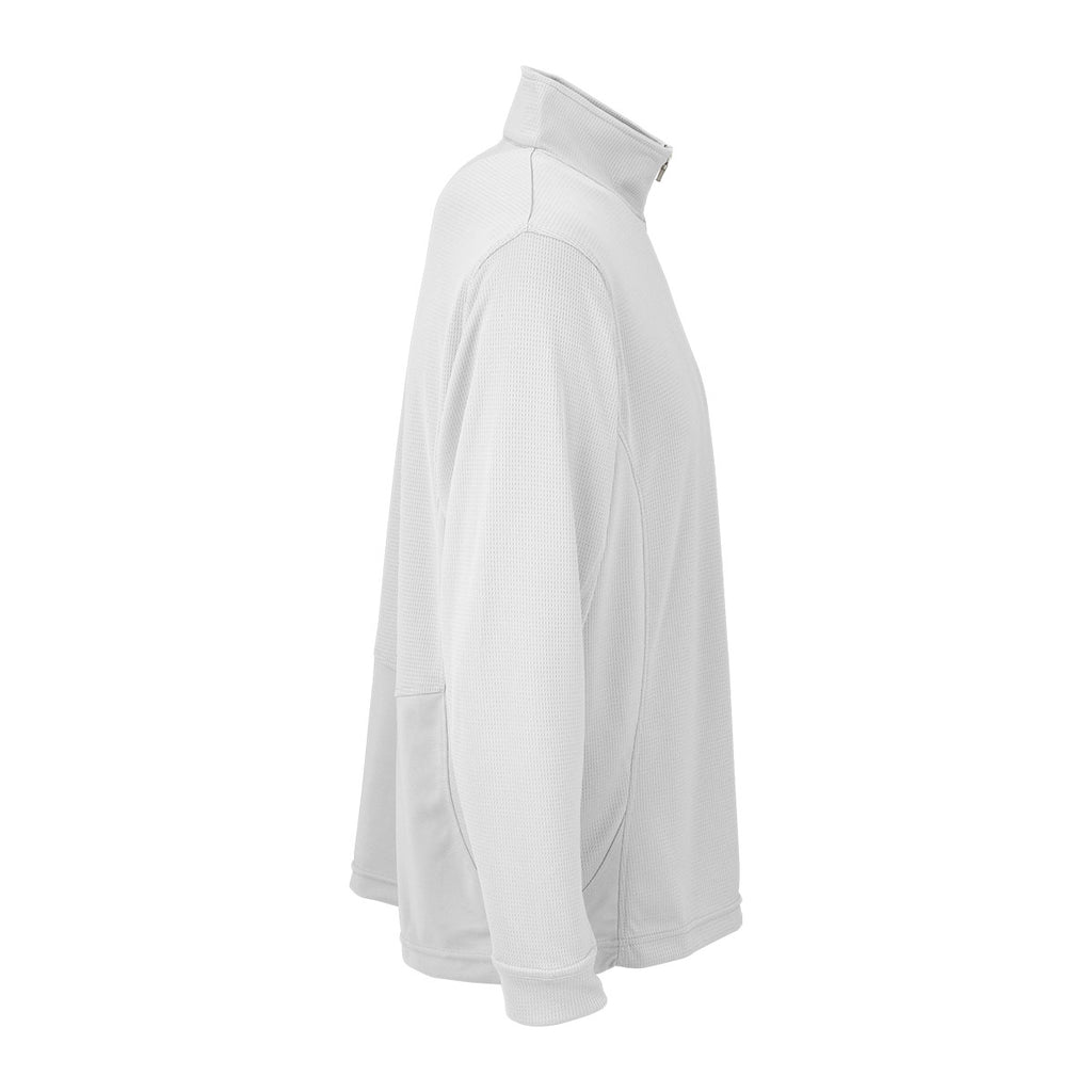 Vantage Men's White Mesh 1/4-Zip Tech Pullover