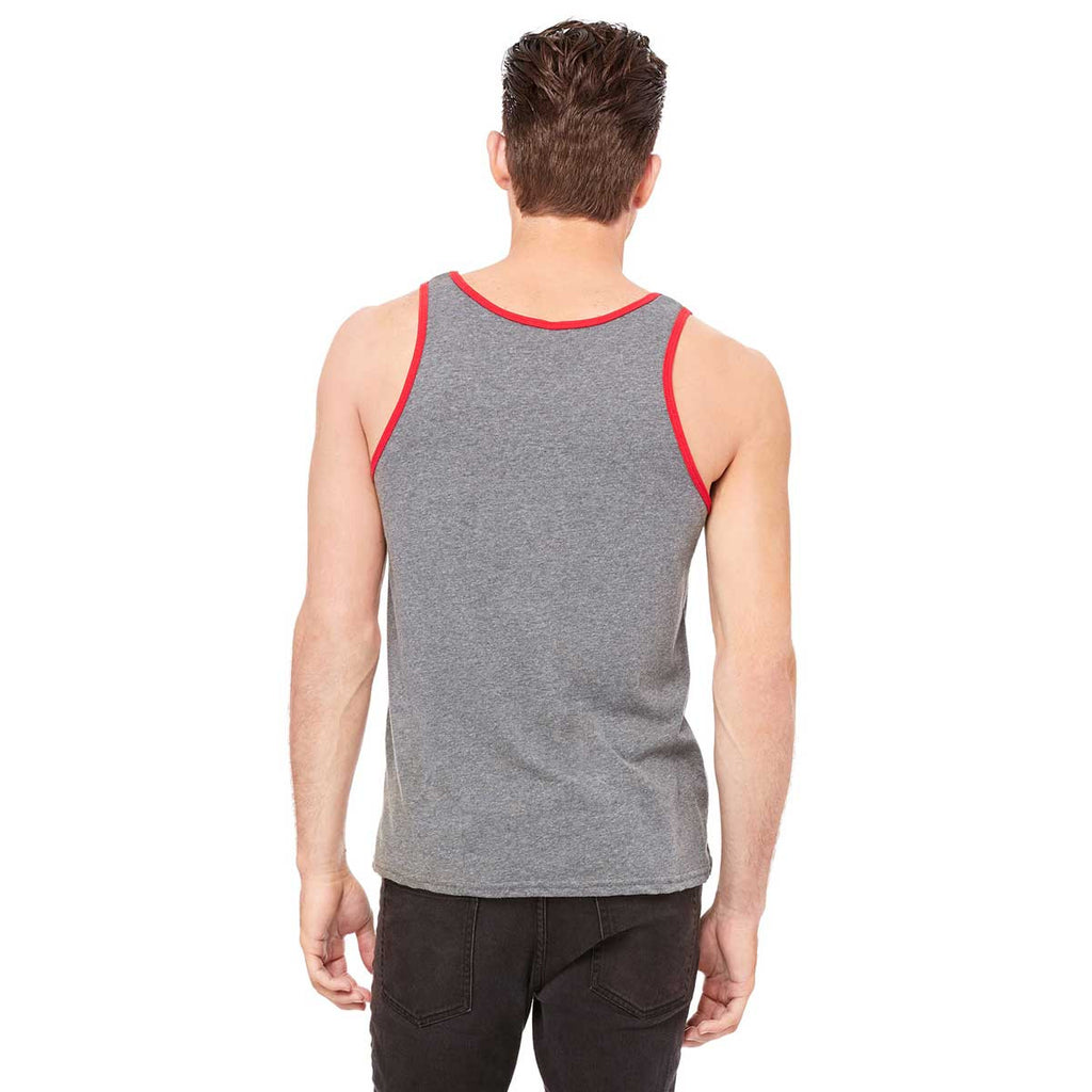 Bella + Canvas Unisex Deep Heather/Red Jersey Tank