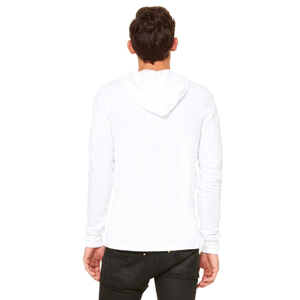 Bella + Canvas Unisex White Jersey Long-Sleeve Hoodie