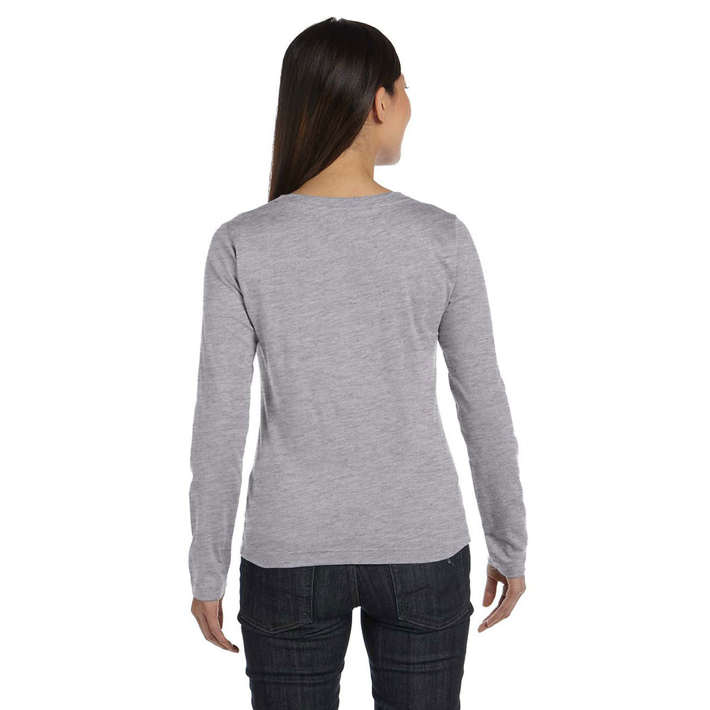 LAT Women's Heather Long Sleeve Premium Jersey T-Shirt