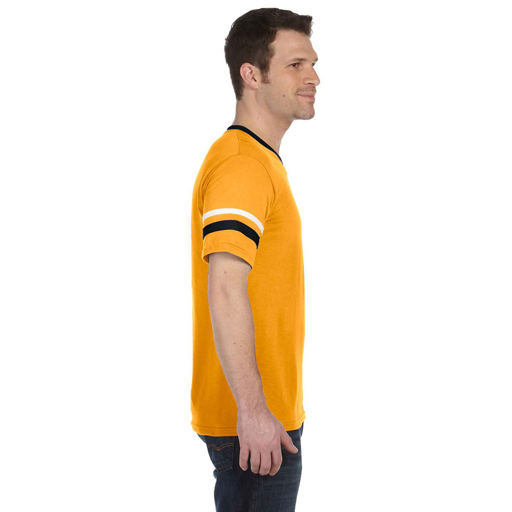 Augusta Sportswear Men's Gold/Black/White Sleeve Stripe Jersey