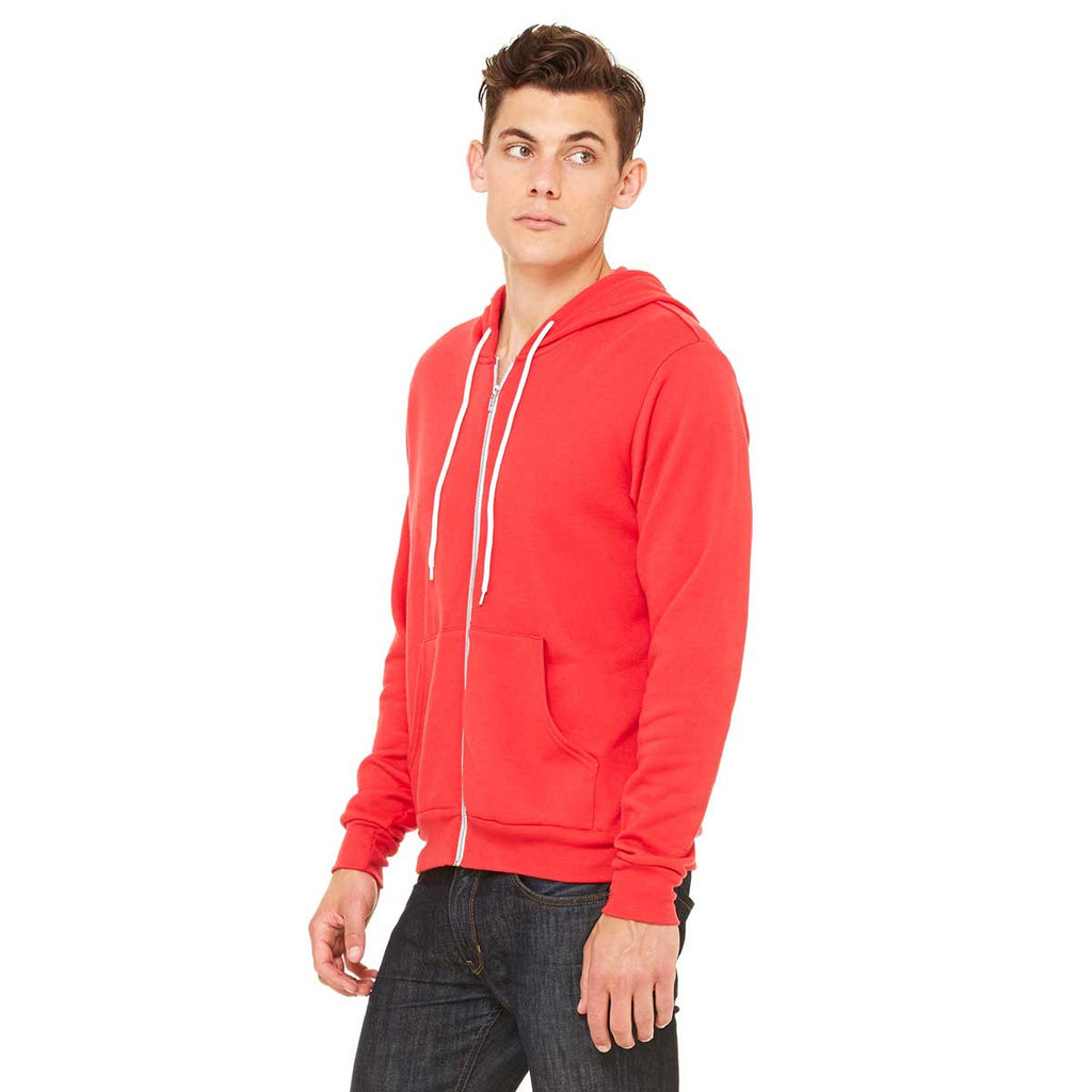 Bella + Canvas Unisex Red Full-Zip Hoodie