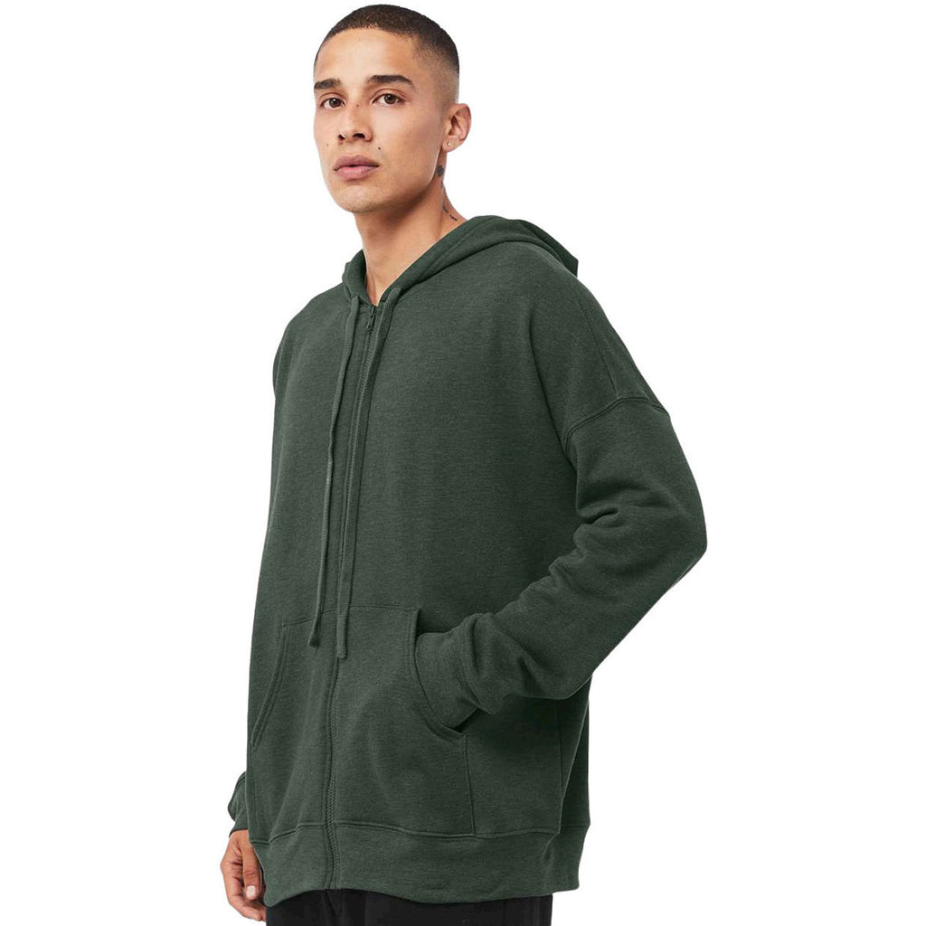 Bella + Canvas Unisex Heather Forest Sponce Sleeve DTM Full Zip Hoodie