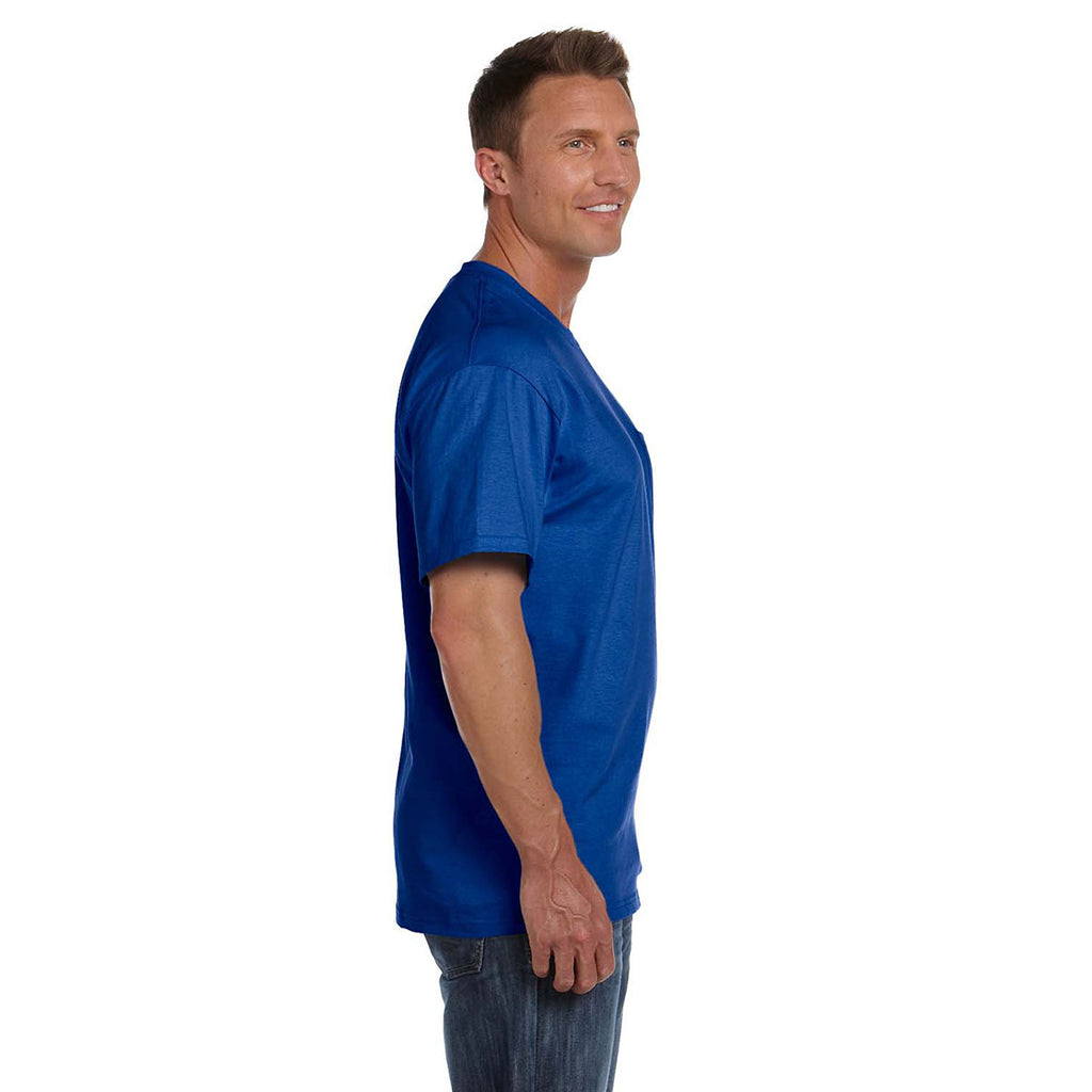 Fruit of the Loom Men's Royal 5 oz. HD Cotton Pocket T-Shirt