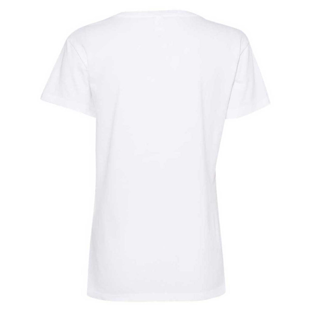 Next Level Women's White Fine Jersey Relaxed V T-Shirt