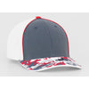 Pacific Headwear Graphite/Red Glamo Trucker Mesh Cap