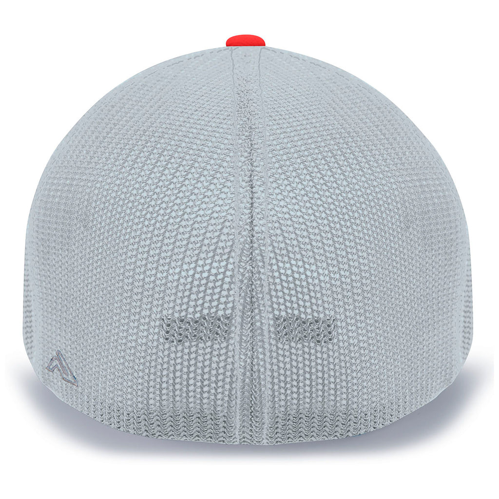 Pacific Headwear Silver/Red Universal Fitted Trucker Mesh Cap