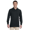 Jerzees Men's Black 5.6 Oz. Spotshield Long-Sleeve Jersey Polo