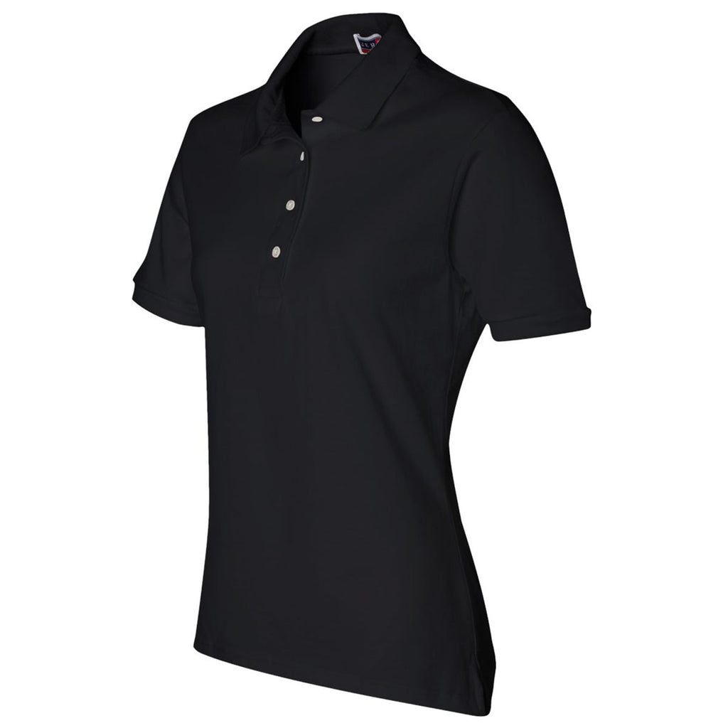 Jerzees Women's Black Spotshield 50/50 Polo