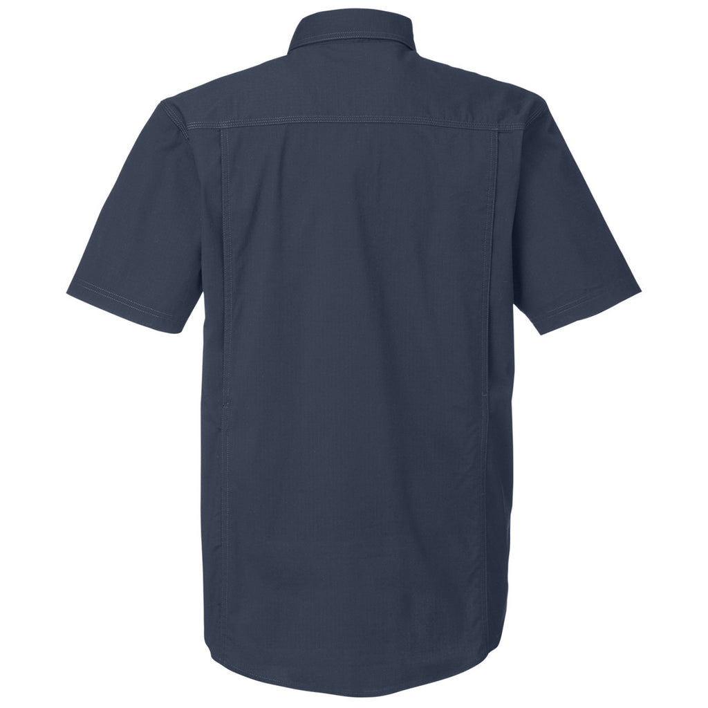 Dri Duck Men's Deep Blue Craftsman Ripstop Short-Sleeve Woven Shirt