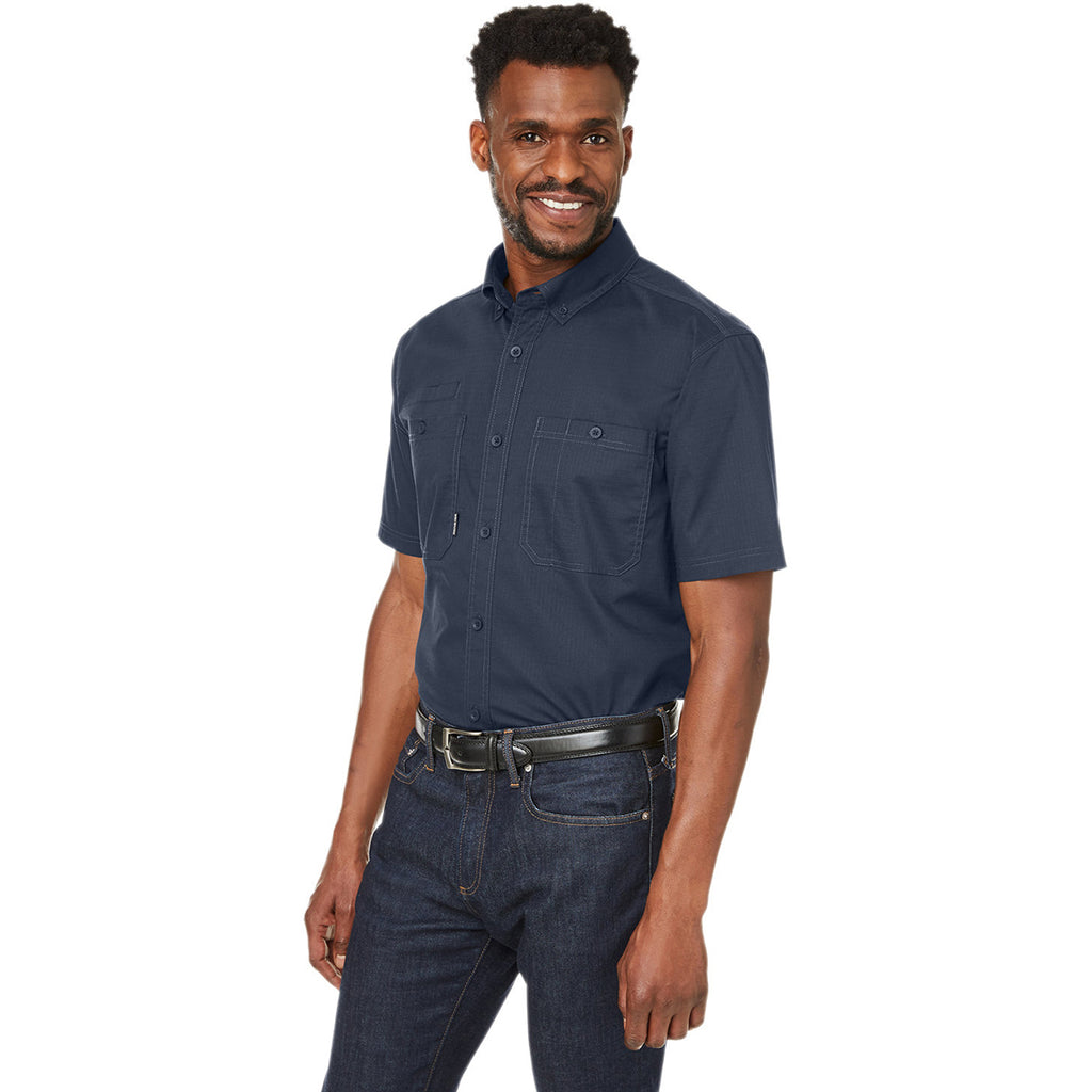 Dri Duck Men's Deep Blue Craftsman Ripstop Short-Sleeve Woven Shirt