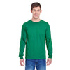 Fruit of the Loom Men's Retro Heather Green 5 oz. HD Cotton Long-Sleeve T-Shirt