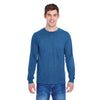 Fruit of the Loom Men's Retro Heather Royal 5 oz. HD Cotton Long-Sleeve T-Shirt