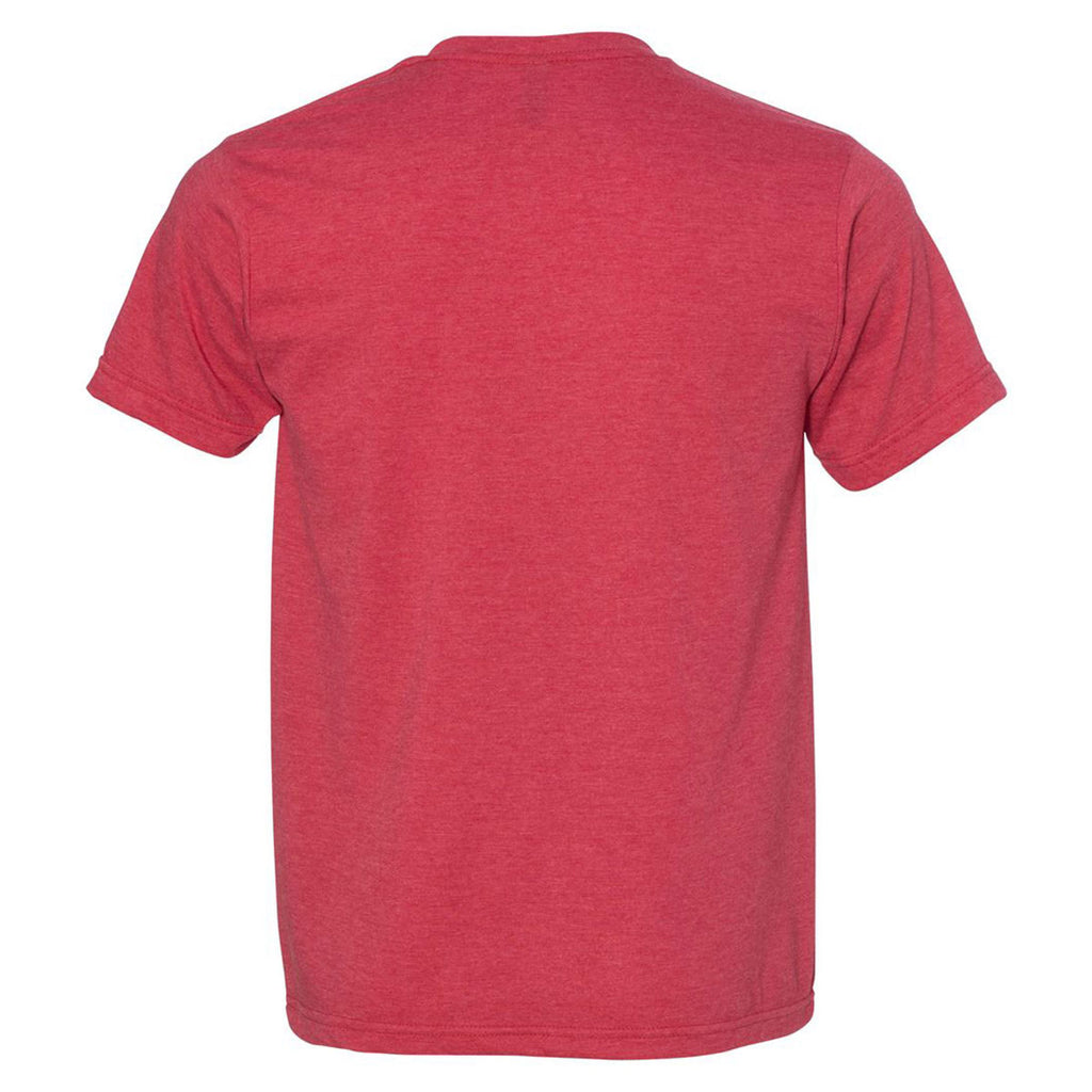 Bayside Unisex Heather Red USA-Made Ringspun 50/50 Heather T-Shirt